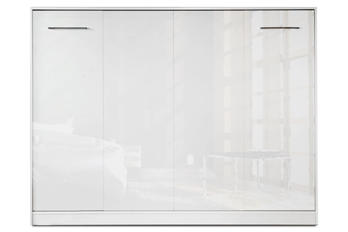 NE BASIC Murphy Bed Horizontal Gloss White - 90,120,140 x 200 cm Mattress