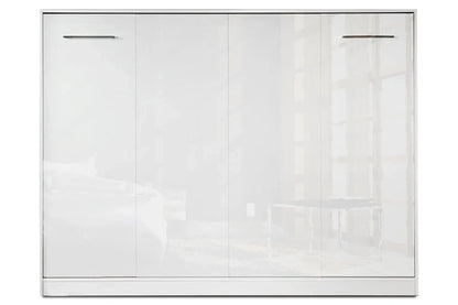 Customizable BASIC Murphy Bed  Horizontal Furniture Set White Gloss 90, 120, 140 x 200 cm
