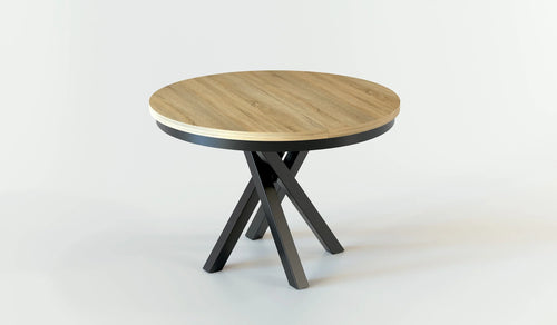 Round Extendable Dining Table Redpak Raven with Metal Ring (100/140)