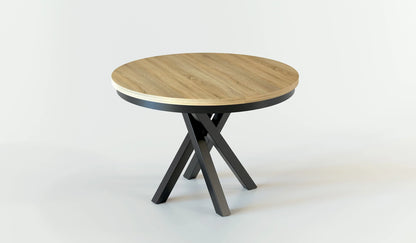Round Extendable Dining Table Redpak Raven with Metal Ring (100/140)