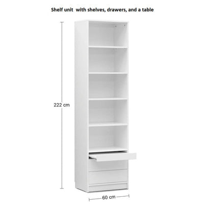 Customizable Murphy Bed BASIC Horizontal Furniture Set Congo 90, 120, 140 x 200 cm