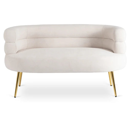 ELITE NANTES Two-Seater Sofa for Living Room -Cream/Gold Modern