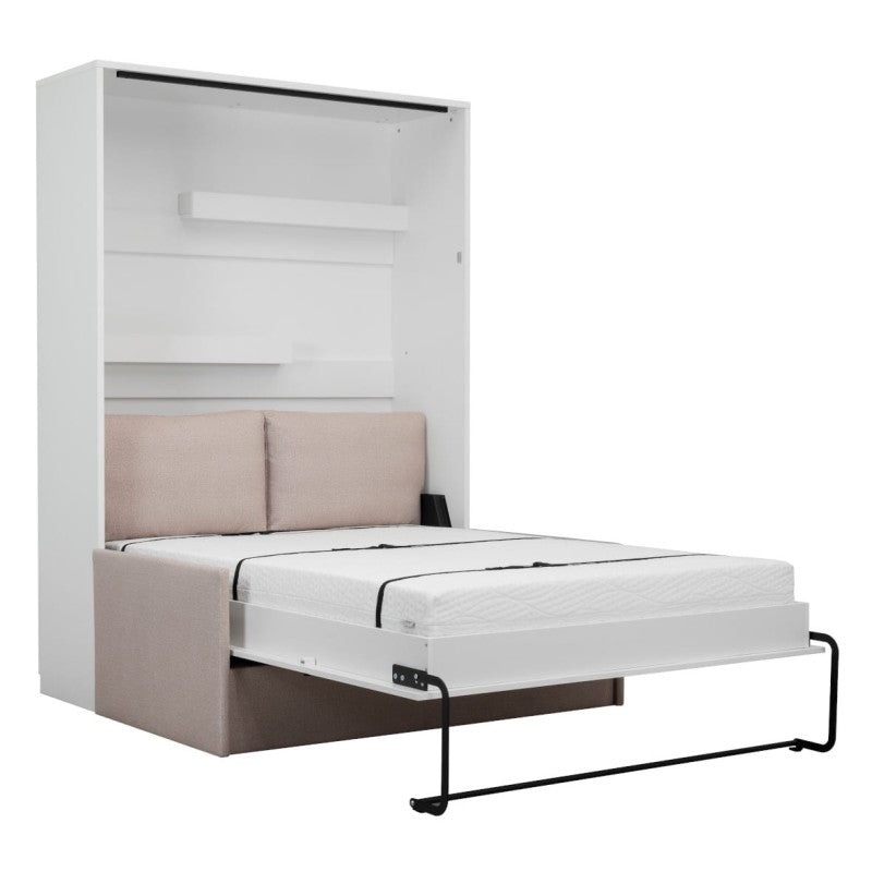 Genius Murphy Bed with Sofa Oiled Oak 140 x 200 cm SET, LED Lighting