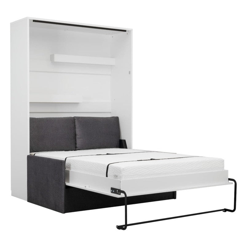 Genius Murphy Bed with Sofa Lancelot Oak 140 x 200 cm, LED Lighting