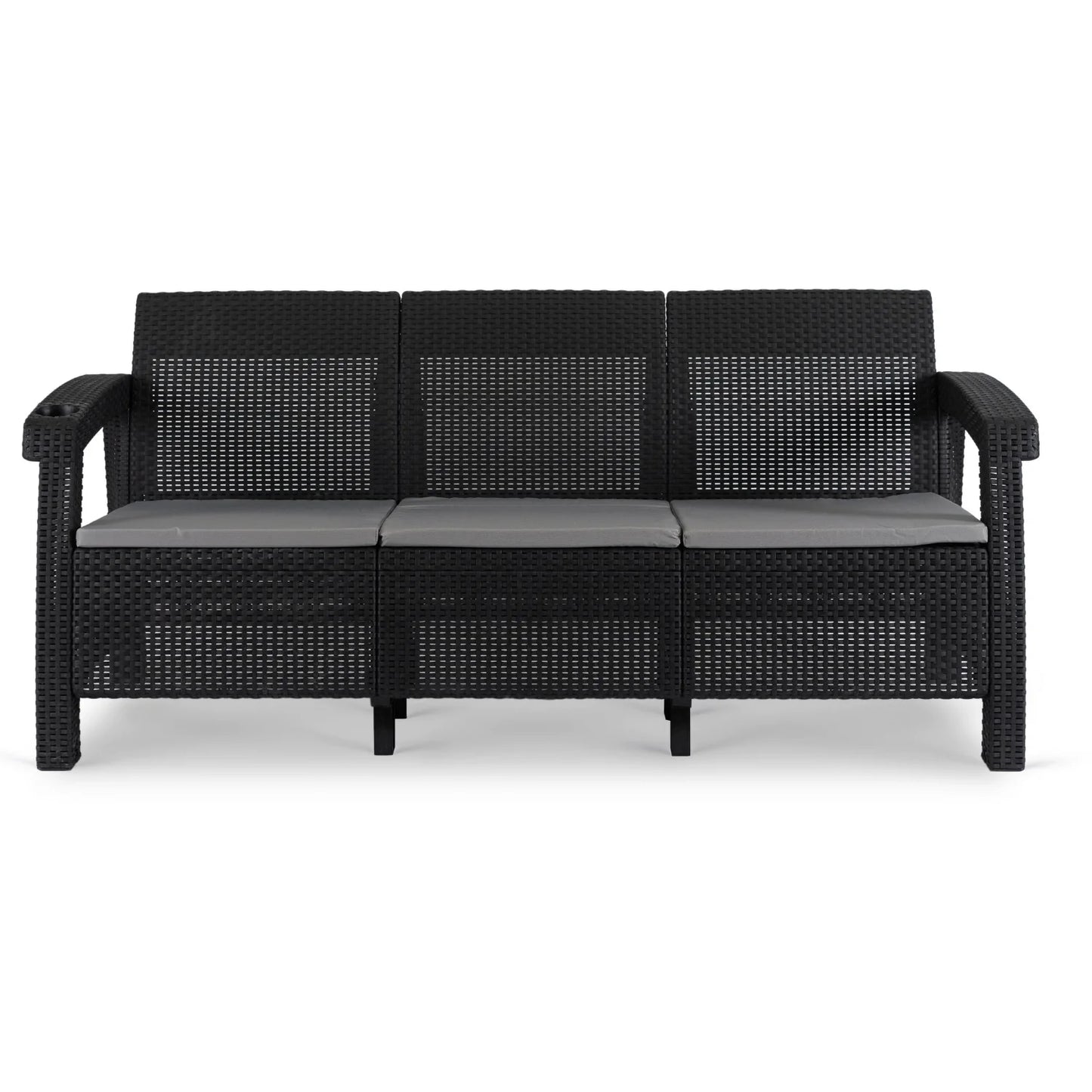Elite FLINT Outdoor Sofa – Black Technorattan
