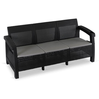 Elite FLINT Outdoor Sofa – Black Technorattan