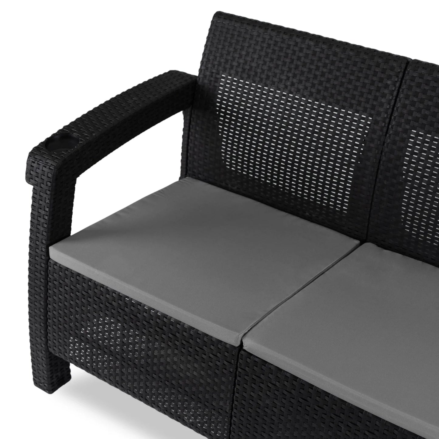 Elite FLINT Outdoor Sofa – Black Technorattan