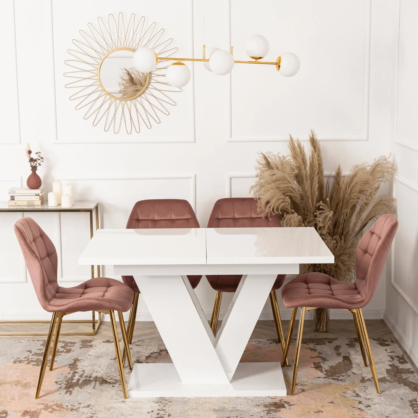 Elite CLARK Extendable Dining Table – White Gloss (120-160 cm)