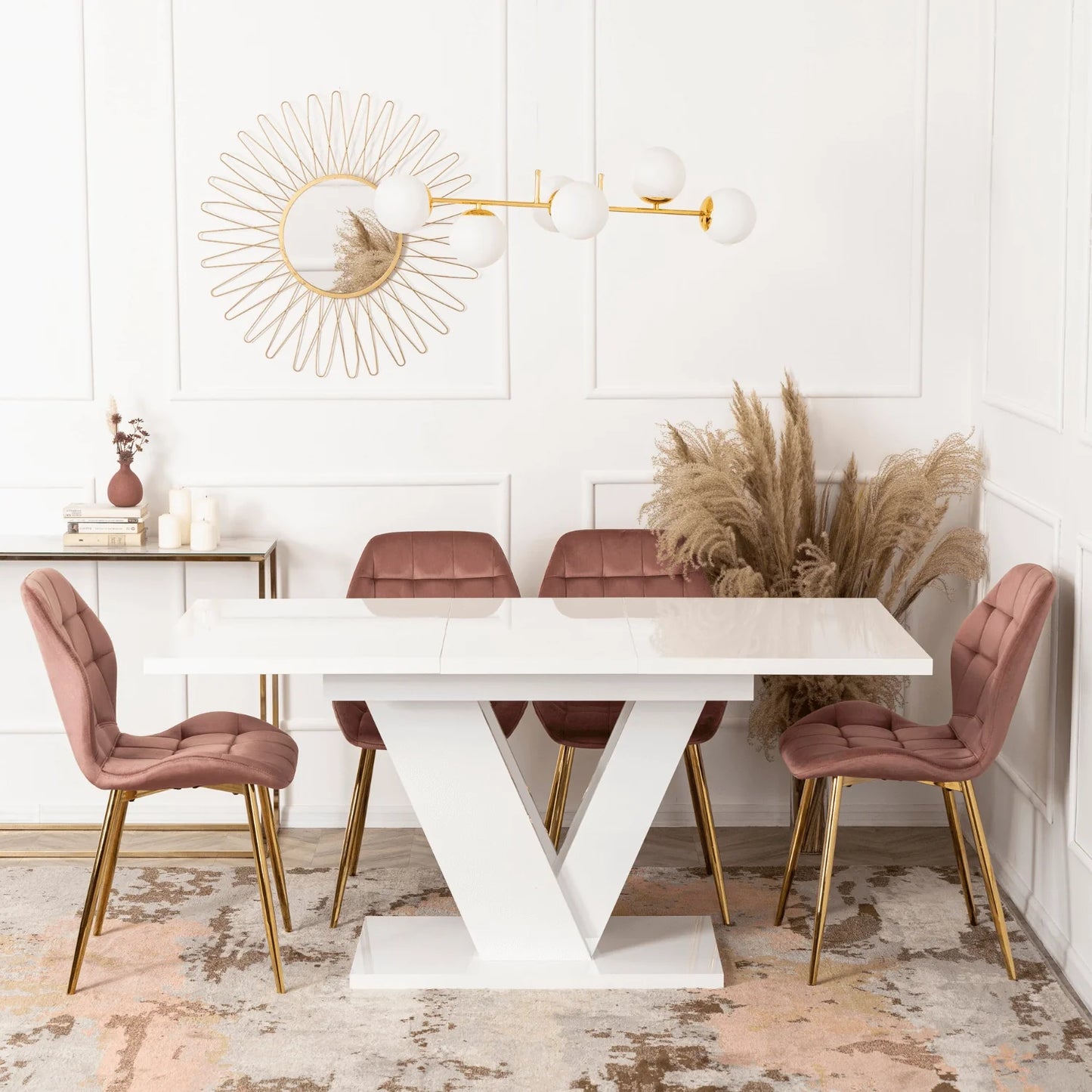 Elite CLARK Extendable Dining Table – White Gloss (120-160 cm)