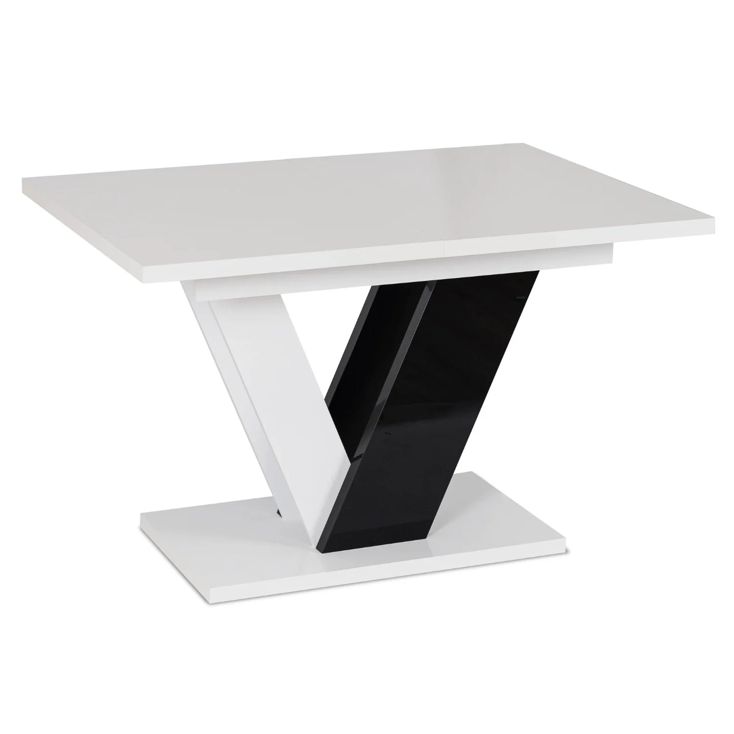 Elite CLARK Extendable Dining Table – White/Black Gloss (120-160 cm)