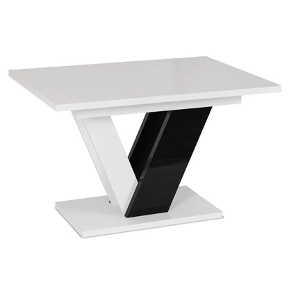 Elite CLARK Extendable Dining Table – White/Black Gloss (120-160 cm)