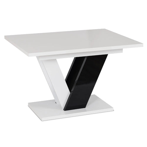 Elite CLARK Extendable Dining Table – White/Black Gloss (120-160 cm)