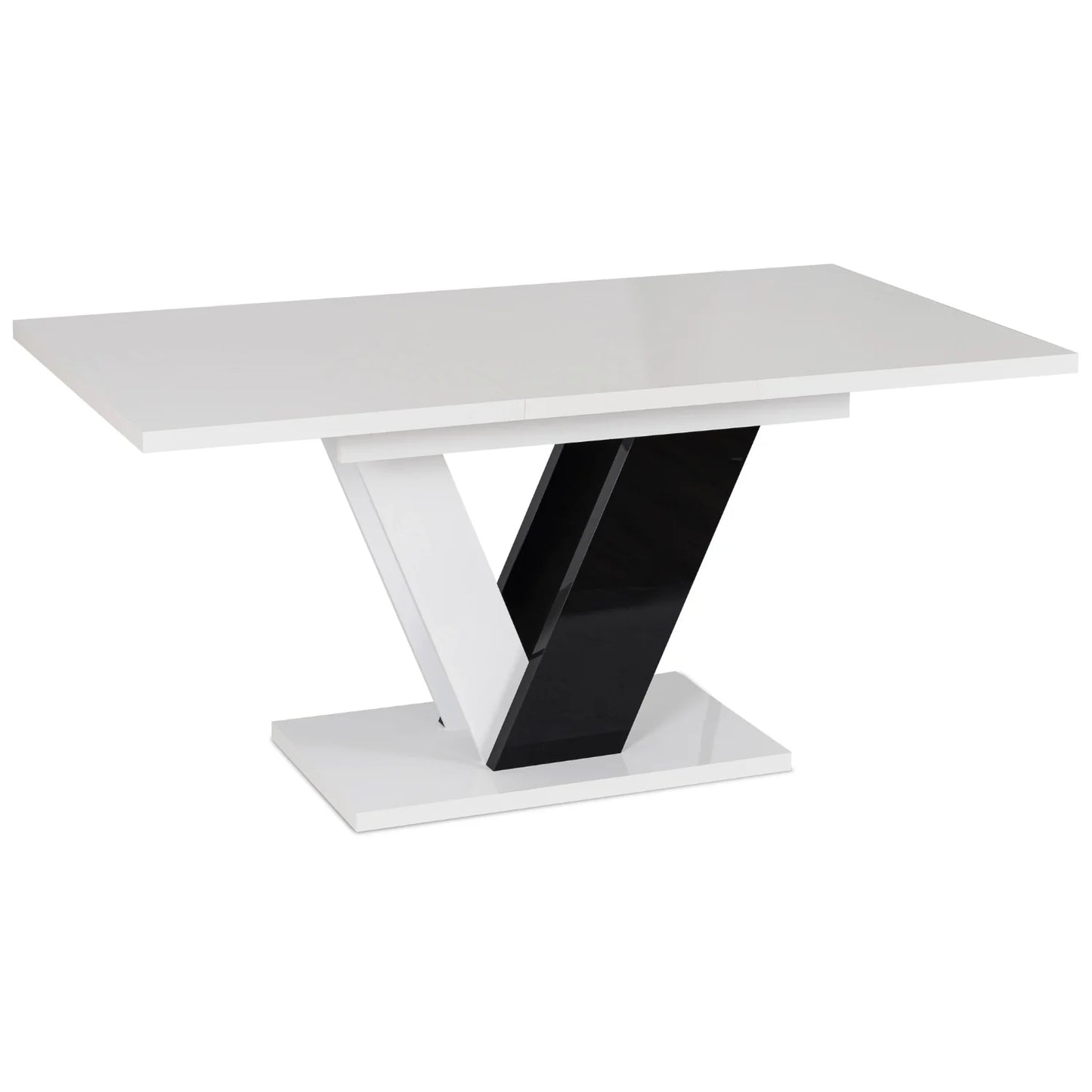Elite CLARK Extendable Dining Table – White/Black Gloss (120-160 cm)