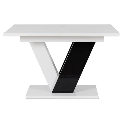 Elite CLARK Extendable Dining Table – White/Black Gloss (120-160 cm)
