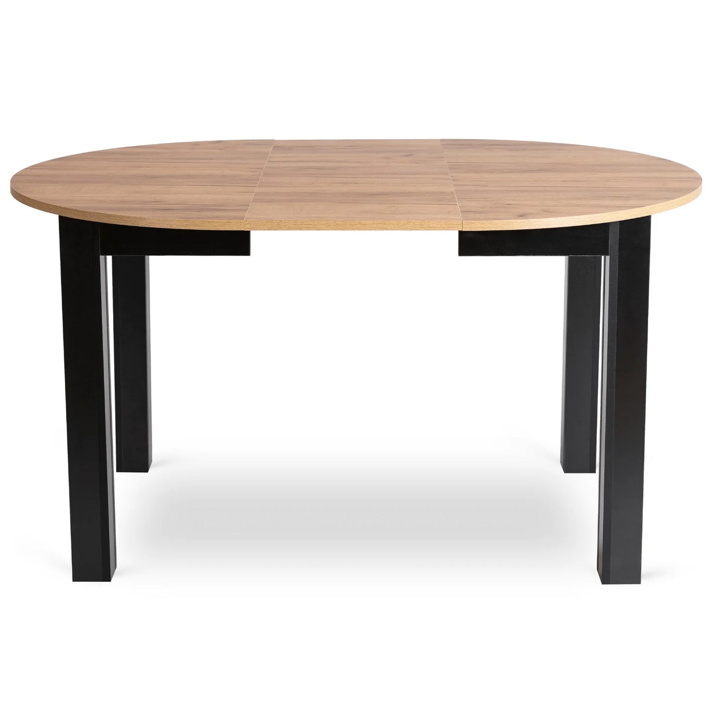 Elite HARRY Extendable Round Dining Table – Oak Craft & Black