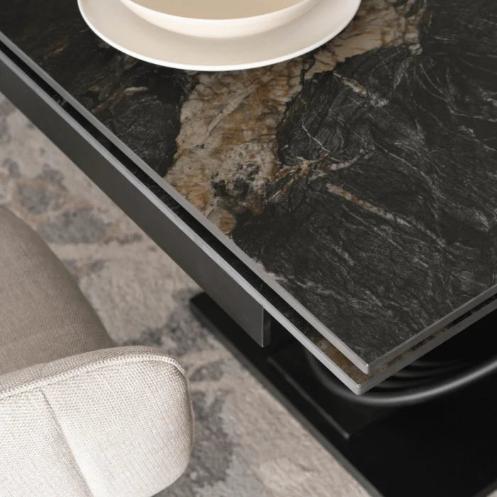 Elite IBIZA 160-240 cm Dining Table IBIZA 160–240 cm Ceramic Black Marble, Modern Loft