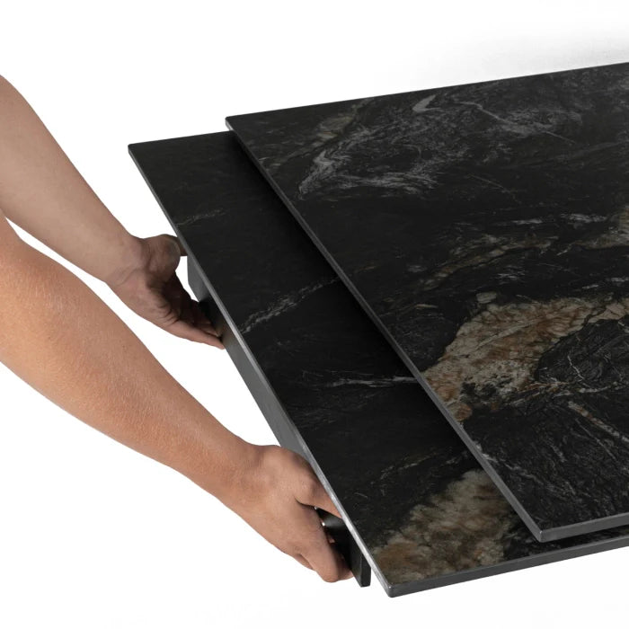 Elite IBIZA 160-240 cm Dining Table IBIZA 160–240 cm Ceramic Black Marble, Modern Loft
