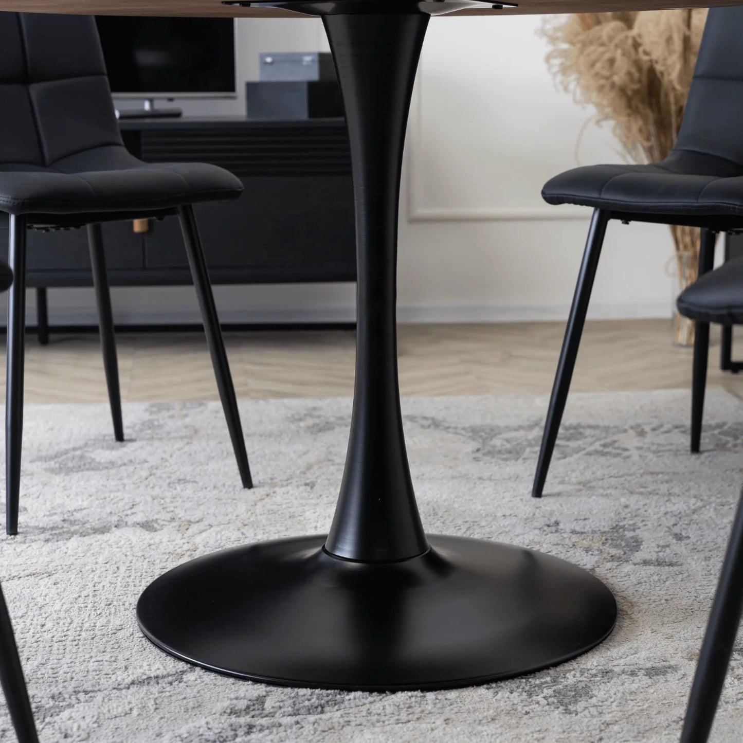 Elite LINO 100 cm Round Dining Table – Rustic Elegance for Any Space