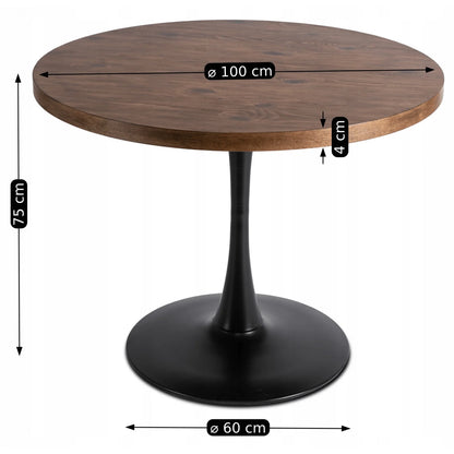 Elite LINO 100 cm Round Dining Table – Rustic Elegance for Any Space