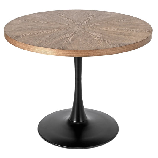 Elite LINO 100 cm Round Dining Table – Walnut Elegance with a Modern Touch