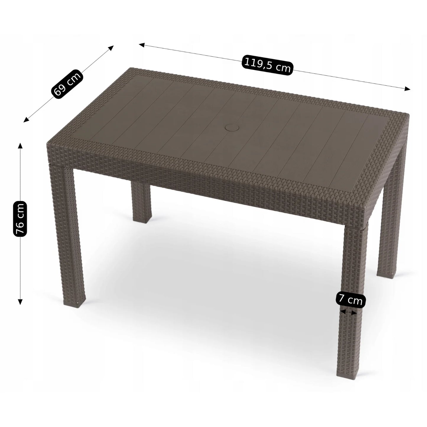 Elite FARGO Outdoor Table – Brown Technorattan