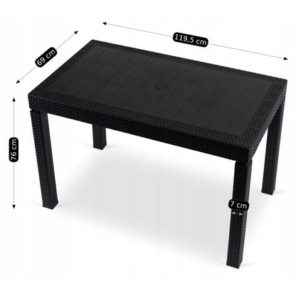 Elite FARGO Outdoor Table – Black Technorattan