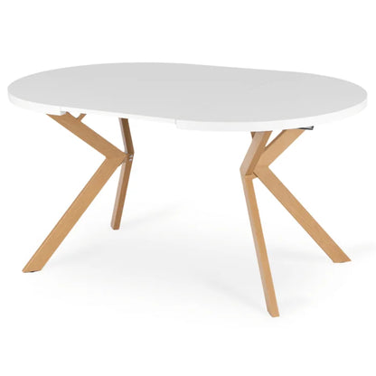 Elite LUKAS Round Extendable Dining Table 100–250 cm White/Scandinavian Oak