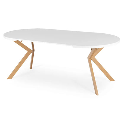 Elite LUKAS Round Extendable Dining Table 100–250 cm White/Scandinavian Oak