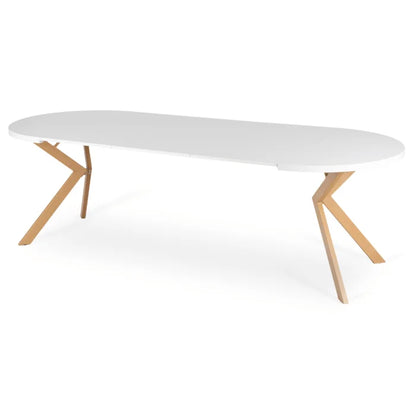 Elite LUKAS Round Extendable Dining Table 100–250 cm White/Scandinavian Oak