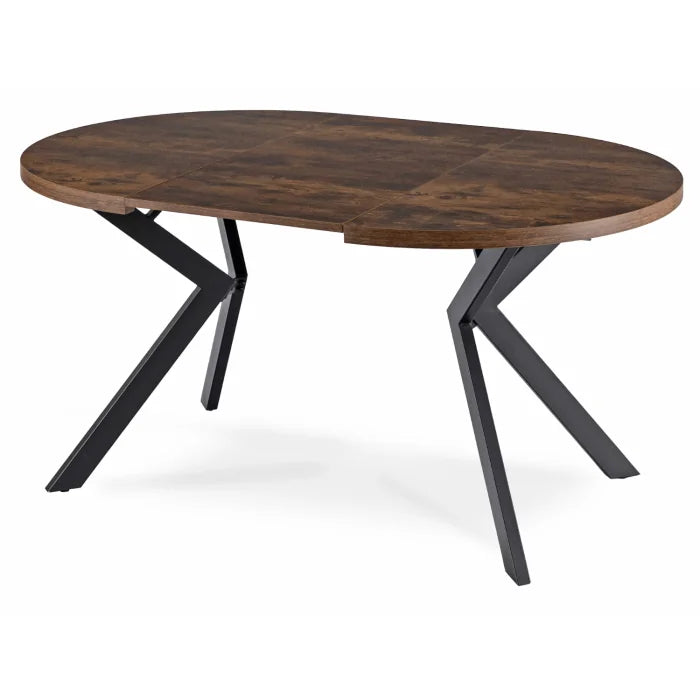 Elite LUKAS Round Extendable Dining Table 100–250 cm Rustic Oak Modern Loft