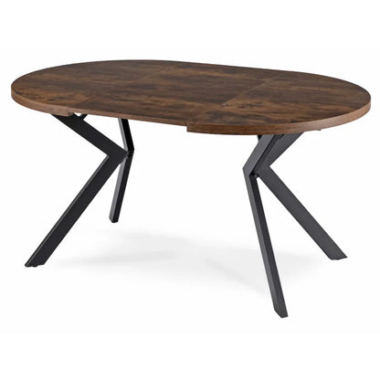 Elite LUKAS Round Extendable Dining Table 100–250 cm Rustic Oak Modern Loft