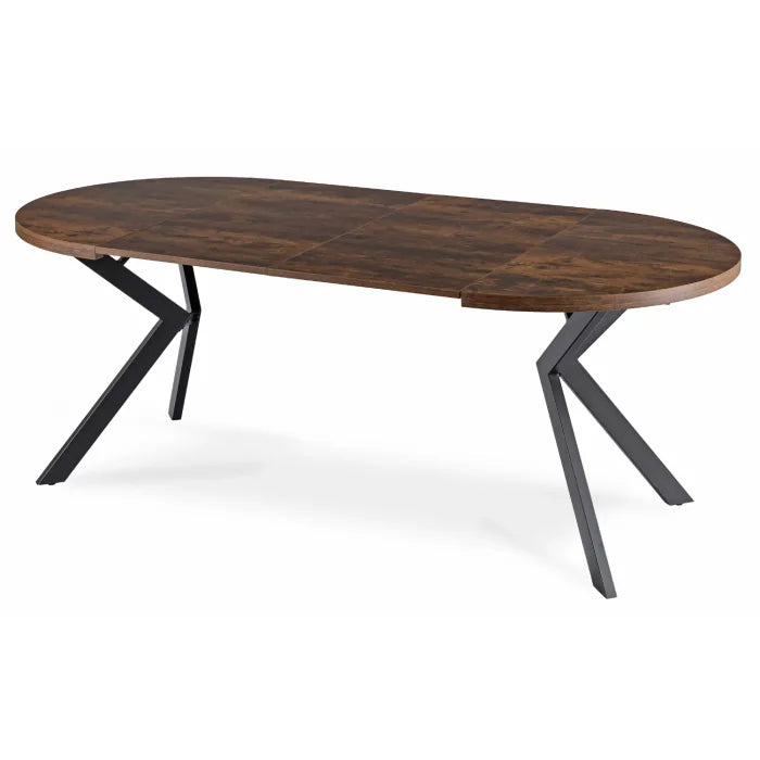 Elite LUKAS Round Extendable Dining Table 100–250 cm Rustic Oak Modern Loft