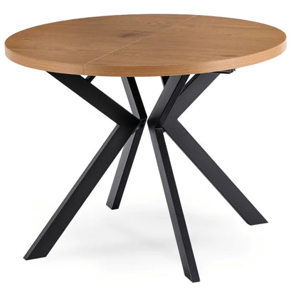 Elite LUKAS Round Extendable Dining Table 100–250 cm Golden Oak Modern Loft