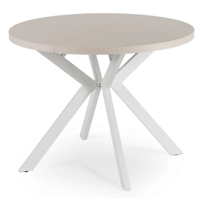 Elite LUKAS Round Extendable Dining Table 100–250 cm Cashmere/White Modern