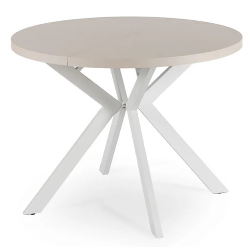 Elite LUKAS Round Extendable Dining Table 100–250 cm Cashmere/White Modern