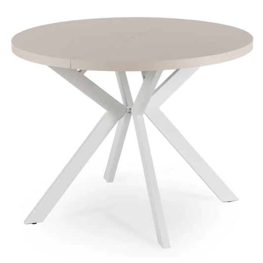 Elite LUKAS Round Extendable Dining Table 100–250 cm Cashmere/White Modern