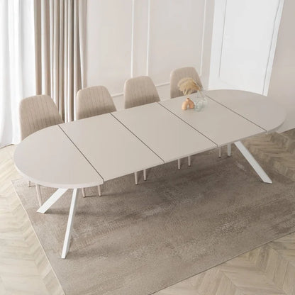 Elite LUKAS Round Extendable Dining Table 100–250 cm Cashmere/White Modern