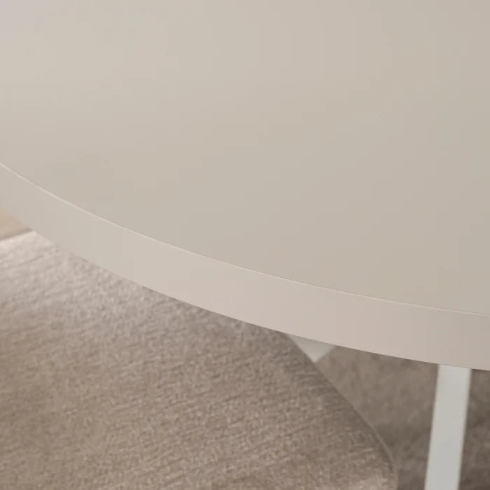 Elite LUKAS Round Extendable Dining Table 100–250 cm Cashmere/White Modern