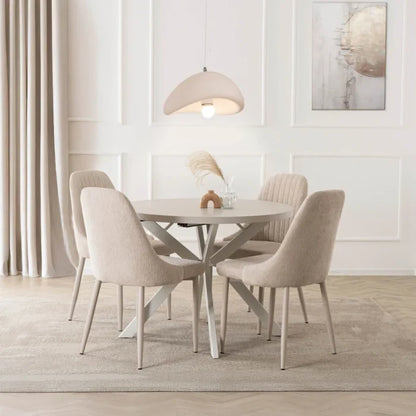 Elite LUKAS Round Extendable Dining Table 100–250 cm Cashmere/White Modern