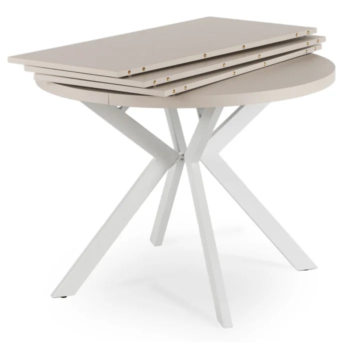 Elite LUKAS Round Extendable Dining Table 100–250 cm Cashmere/White Modern