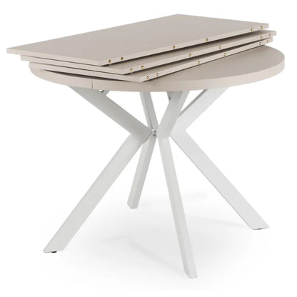 Elite LUKAS Round Extendable Dining Table 100–250 cm Cashmere/White Modern