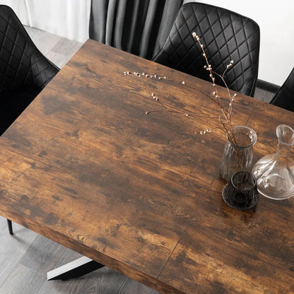 Elite HAMPTON Extendable Rectangular Dining Table 160–240 cm Rustic Oak / Black Modern Loft