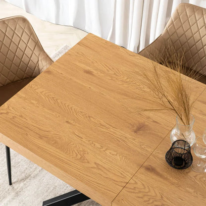Elite HAMPTON Extendable Rectangular Dining Table 160–240 cm Rustic Oak / Black Modern Loft