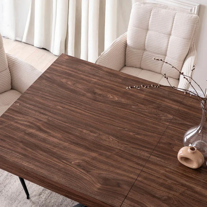 Elite HAMPTON Extendable Rectangular Dining Table 160–240 cm Walnut / Black Modern Loft