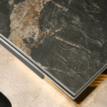 Elite IBIZA 160-240 cm Dining Table IBIZA 160–240 cm Black Marble/Gold, Modern Loft