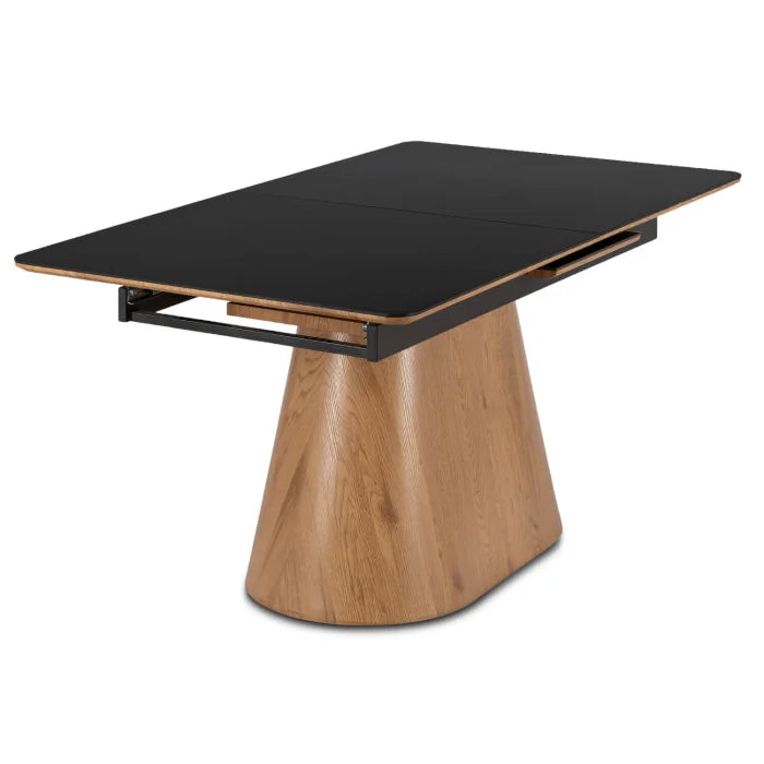 Elite LISBON Extendable Rectangular Dining Table 160–200 cm Ceramic Black/Oak Modern