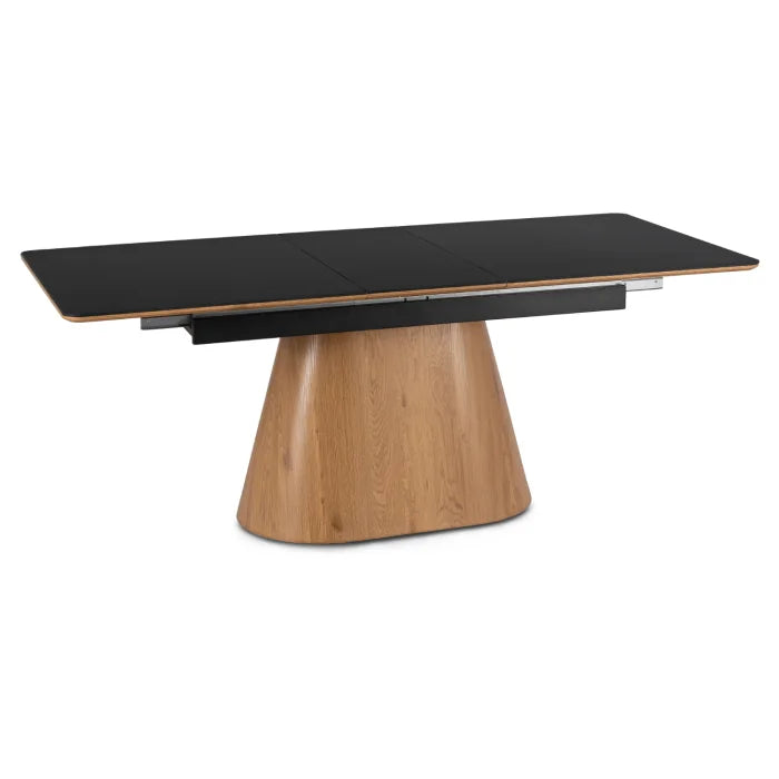 Elite LISBON Extendable Rectangular Dining Table 160–200 cm Ceramic Black/Oak Modern