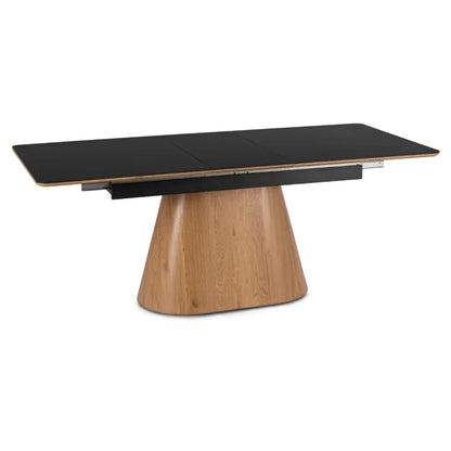 Elite LISBON Extendable Rectangular Dining Table 160–200 cm Ceramic Black/Oak Modern