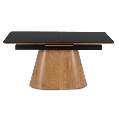 Elite LISBON Extendable Rectangular Dining Table 160–200 cm Ceramic Black/Oak Modern