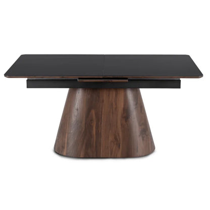 Elite LISBON Extendable Rectangular Dining Table 160–200 cm Ceramic Black/Walnut Dining Table Modern